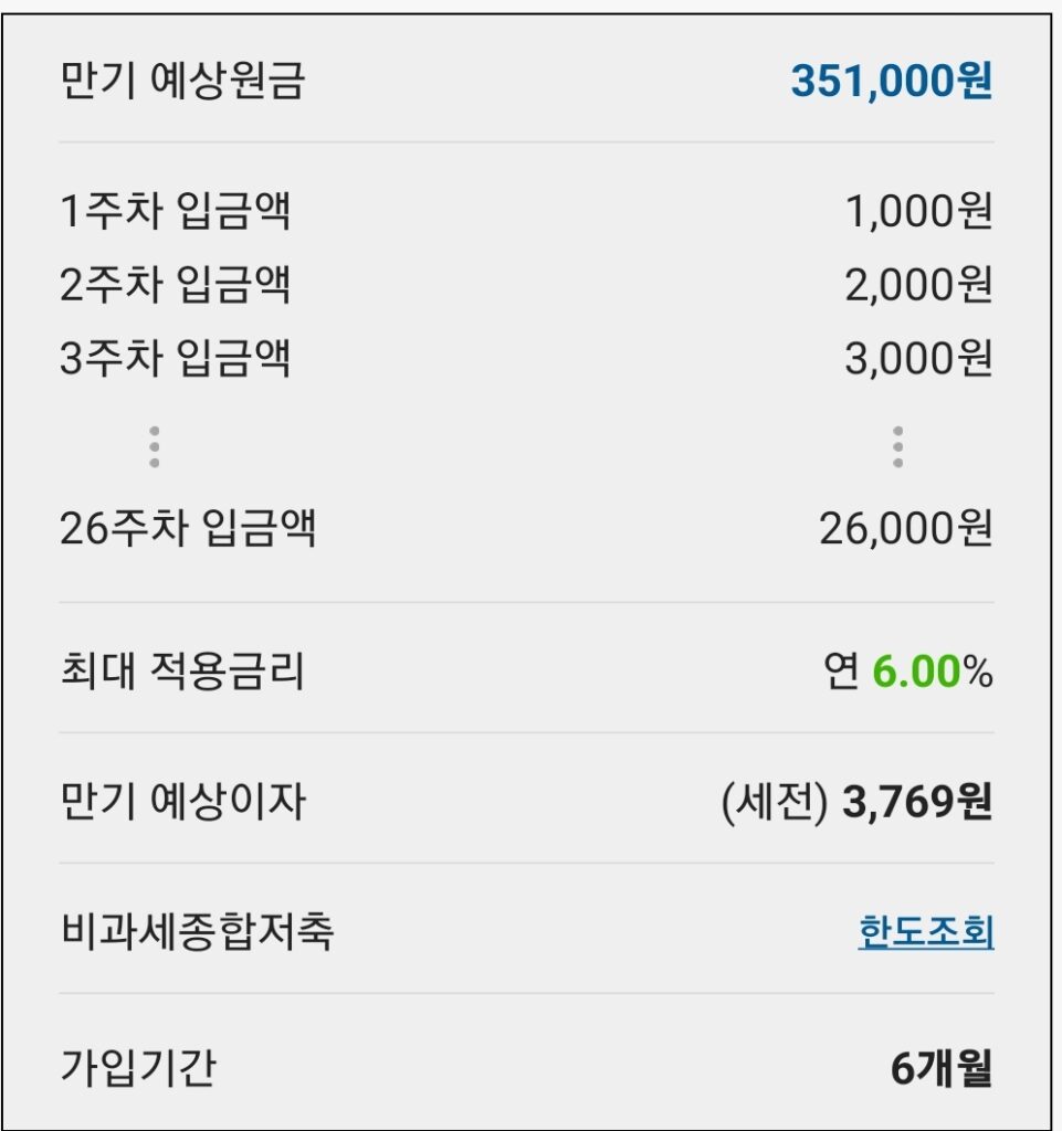 깔끔하게 정리 끝! 카뱅 26주 적금 계산하는 방법 및 후기! - WiseWallet 블로그